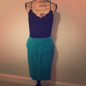 Turquoise Pencil Skirt